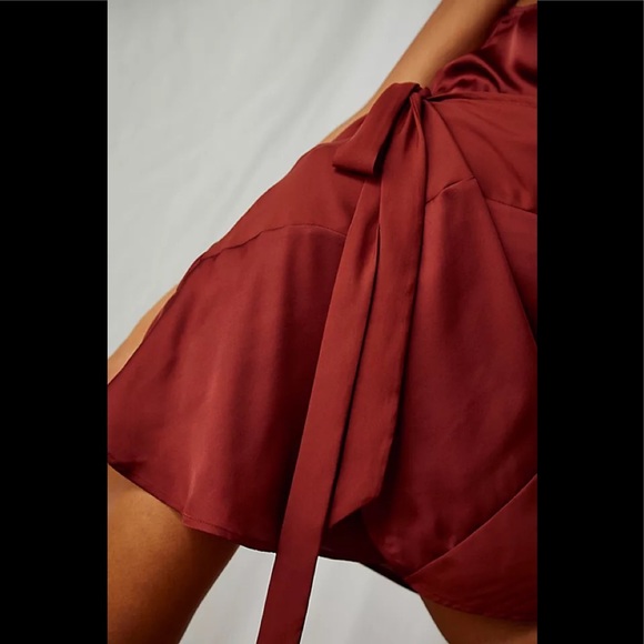 Free People New W Tags Deep V Silky Wrap Style Adjustable Dress Multiple Sizes - Picture 4 of 4